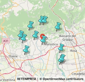 Mappa Via Collalto, 36063 Marostica VI, Italia (6.76583)