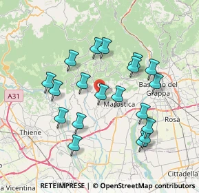 Mappa Via Collalto, 36063 Marostica VI, Italia (6.98526)