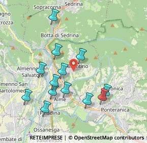 Mappa Via Gaetano Donizetti, 24018 Villa d'Almè BG, Italia (1.87308)