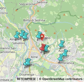 Mappa Via Gaetano Donizetti, 24018 Villa d'Almè BG, Italia (1.89583)