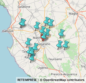 Mappa Via Evangelista Torricelli ang, 73042 Casarano LE, Italia (6.39438)