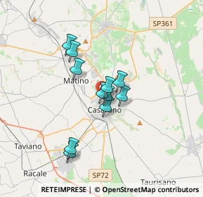 Mappa Via Evangelista Torricelli ang, 73042 Casarano LE, Italia (2.66545)