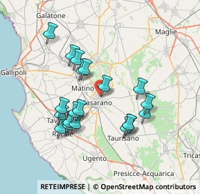Mappa Via Santa Chiara, 73042 Casarano LE, Italia (7.2915)