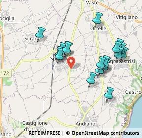 Mappa Via Andrano, 73038 Spongano LE, Italia (1.9055)