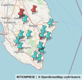 Mappa Via Andrano, 73038 Spongano LE, Italia (15.56)