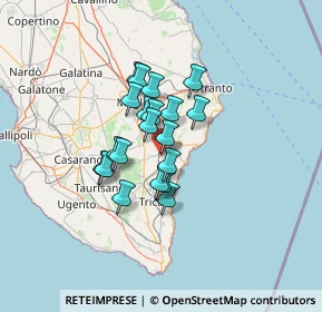 Mappa Piazza Bacile, 73038 Spongano LE, Italia (9.79)