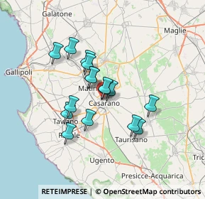 Mappa Via Alessandro Volta, 73042 Casarano LE, Italia (5.62813)