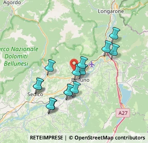 Mappa Via Vezzano, 32100 Belluno BL, Italia (6.59357)