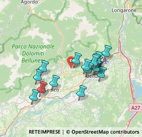 Mappa Via Bolago, 32036 Sedico BL, Italia (5.92529)