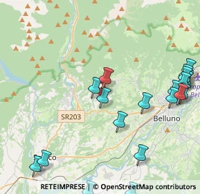 Mappa Via Bolago, 32036 Sedico BL, Italia (5.4975)