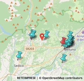 Mappa Via Bolago, 32036 Sedico BL, Italia (4.17778)