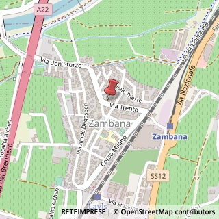Mappa Via Rengum, 22, 38010 Zambana, Trento (Trentino-Alto Adige)