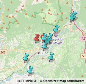 Mappa Via Andrea di Foro, 32100 Belluno BL, Italia (3.18818)