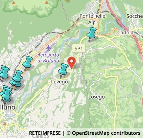 Mappa Via Sagrona, 32100 Belluno BL, Italia (3.14545)