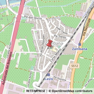 Mappa Corso Roma,  3, 38010 Zambana, Trento (Trentino-Alto Adige)