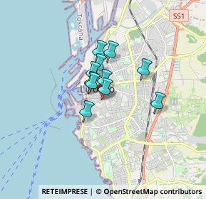 Mappa Via delle Bandiere, 57125 Livorno LI, Italia (1.00727)