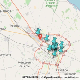 Mappa SS 613 Lecce Surbo Km 32, 73100 Zona , Italia (3.76833)