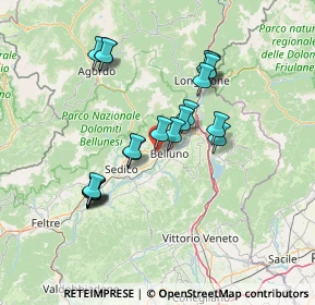 Mappa Via Guido Rossa, 32100 Belluno BL, Italia (12.639)