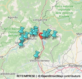 Mappa Nucleo Cornolade Alte, 32014 Ponte nelle Alpi BL, Italia (9.28385)