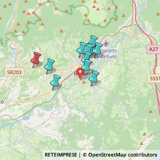 Mappa Via Monte Grappa, 32100 Belluno BL, Italia (2.54273)