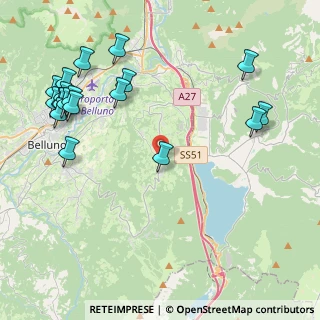 Mappa Frazione Quantin, 32014 Ponte nelle Alpi BL, Italia (5.24526)