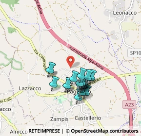 Mappa Via Pietro Zorutti, 33010 Pagnacco UD, Italia (0.712)