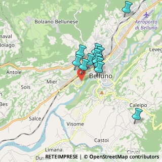Mappa Via Arrigo Boito, 32100 Belluno BL, Italia (1.385)