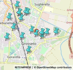 Mappa Via del Tevere, 58100 Grosseto GR, Italia (1.06412)