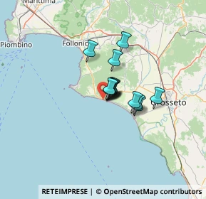 Mappa Via John Fitzgerald Kennedy, 58043 Castiglione della Pescaia GR, Italia (6.87)