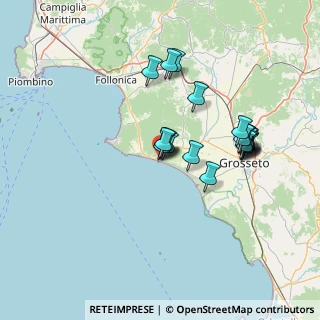 Mappa Via Montebello, 58043 Castiglione della Pescaia GR, Italia (13.3705)