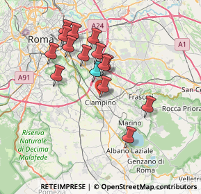 Mappa Via Franchi Ovidio, 00043 Ciampino RM, Italia (6.91467)