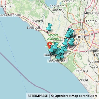 Mappa Via delle Palme, 00054 Fiumicino RM, Italia (10.634)