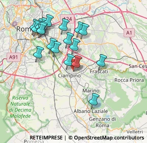 Mappa Via Francesco Nigrò, 00043 Ciampino RM, Italia (7.83895)