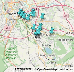 Mappa Via Onofria Pellicceri, 00043 Ciampino RM, Italia (6.20714)