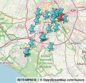 Mappa Via di Acqua Acetosa Ostiense &, 00143 Roma RM, Italia (7.3545)