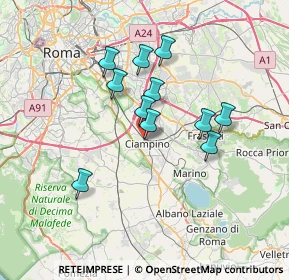 Mappa Via della Folgarella, 00043 Ciampino RM, Italia (6.16909)