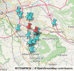 Mappa Via del Tuscolo, 00044 Frascati RM, Italia (6.13471)