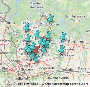 Mappa Via Alessandro Manzoni, 23875 Osnago LC, Italia (11.007)