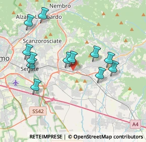 Mappa Via Pizzo Bernina, 24061 Albano Sant'Alessandro BG, Italia (3.84917)