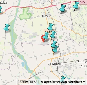 Mappa Via 25 Aprile, 36056 Tezze sul Brenta VI, Italia (5.60857)