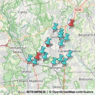 Mappa Via Papa Pio X, 22066 Mariano Comense CO, Italia (3.2325)
