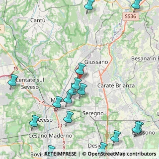 Mappa Via Papa X, 22066 Mariano Comense CO, Italia (5.87875)