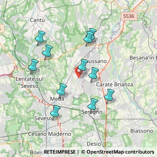 Mappa Via Papa X, 22066 Mariano Comense CO, Italia (3.73273)