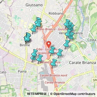 Mappa Via F. Turati, 20843 Verano Brianza MB, Italia (0.9355)