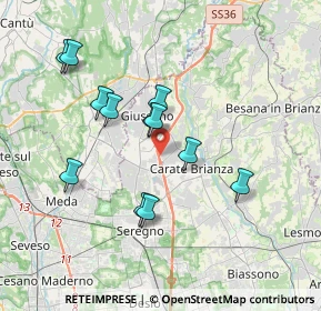 Mappa Via F. Turati, 20843 Verano Brianza MB, Italia (3.34917)