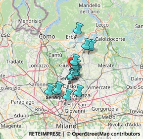Mappa Via F. Turati, 20843 Verano Brianza MB, Italia (9.33571)