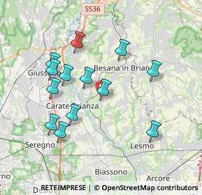 Mappa Via Giacomo Leopardi, 20842 Besana in Brianza MB, Italia (3.55308)