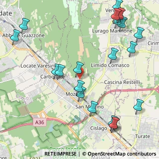 Mappa Via ai Ronchi, 22076 Mozzate CO, Italia (2.733)