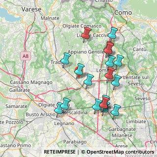 Mappa Via ai Ronchi, 22076 Mozzate CO, Italia (7.61158)