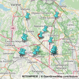 Mappa Via ai Ronchi, 22076 Mozzate CO, Italia (7.82125)
